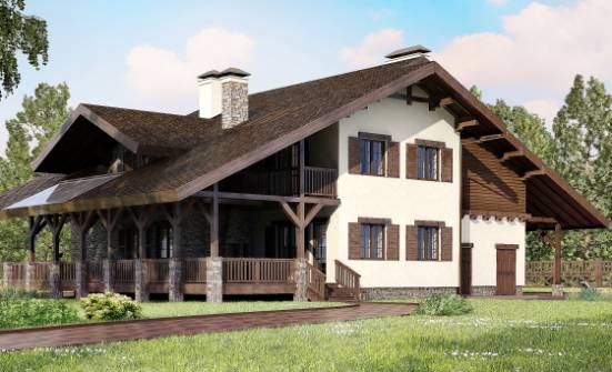 320-001-П Проект двухэтажного дома мансардный этаж и гаражом, уютный дом из кирпича Зеленодольск | Проекты домов от House Expert