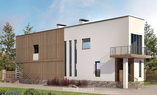 100-003-Л Проект двухэтажного дома, бюджетный коттедж из арболита Агрыз | Проекты домов от House Expert