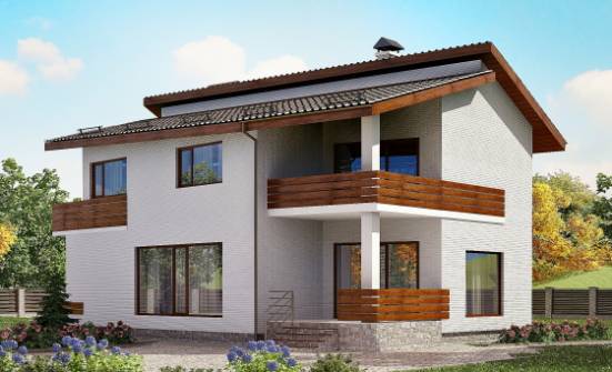 180-009-П Проект двухэтажного дома с мансардой, современный загородный дом из кирпича Чистополь | Проекты домов от House Expert