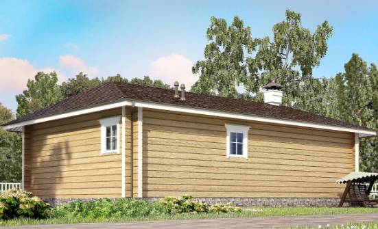 095-001-Л Проект одноэтажного дома, небольшой коттедж из дерева Альметьевск | Проекты домов от House Expert