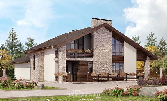480-001-Л Проект трехэтажного дома с мансардой, классический дом из бризолита Агрыз | Проекты домов от House Expert
