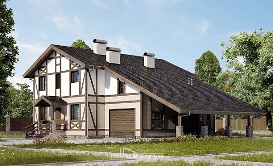 250-002-П Проект двухэтажного дома с мансардным этажом и гаражом, средний загородный дом из кирпича Мамадыш | Проекты домов от House Expert