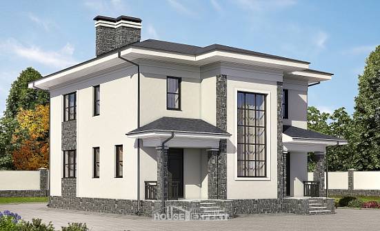155-011-П Проект двухэтажного дома, экономичный дом из газосиликатных блоков Набережные Челны | Проекты домов от House Expert