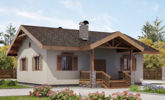 090-002-Л Проект одноэтажного дома, скромный домик из кирпича Агрыз | Проекты одноэтажных домов от House Expert