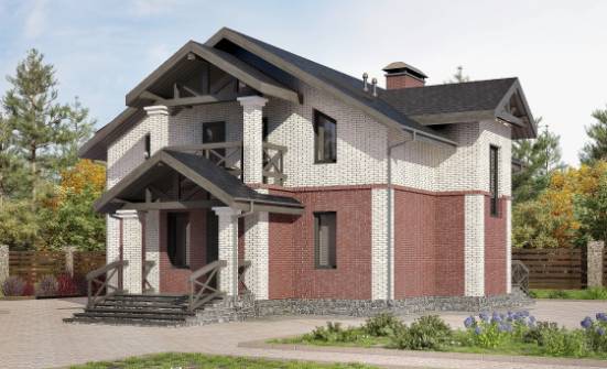 160-014-Л Проект двухэтажного дома, небольшой коттедж из бризолита Альметьевск | Проекты домов от House Expert