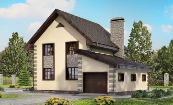160-004-П Проект двухэтажного дома, гараж, уютный загородный дом из керамзитобетонных блоков Бугульма | Проекты домов от House Expert