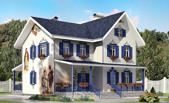 180-003-П Проект двухэтажного дома, классический коттедж из кирпича Бугульма | Проекты домов от House Expert