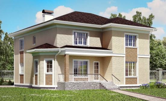 335-001-Л Проект двухэтажного дома, гараж, просторный домик из кирпича Нижнекамск | Проекты домов от House Expert