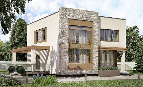 185-001-П Проект двухэтажного дома, простой коттедж из пеноблока Бугульма | Проекты домов от House Expert