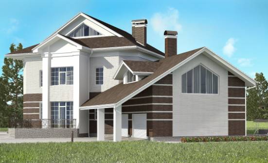 410-001-П Проект двухэтажного дома и гаражом, большой домик из кирпича Елабуга | Проекты домов от House Expert