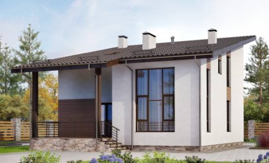 140-005-П Проект двухэтажного дома мансардный этаж, красивый загородный дом из пеноблока Казань | Проекты домов от House Expert