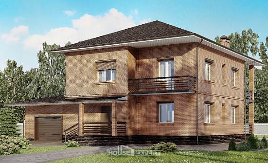 245-003-Л Проект двухэтажного дома, гараж, классический домик из кирпича Бугульма | Проекты домов от House Expert