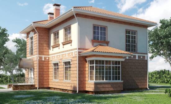 285-001-Л Проект двухэтажного дома, гараж, классический загородный дом из кирпича Зеленодольск | Проекты домов от House Expert
