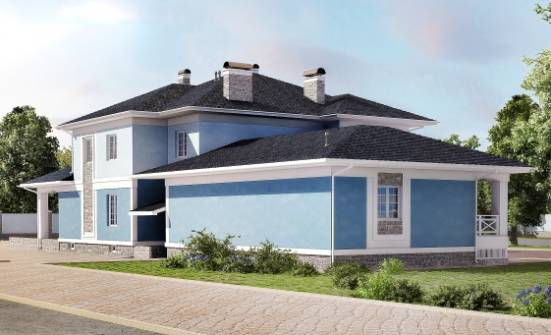 620-001-П Проект трехэтажного дома и гаражом, большой дом из пеноблока Казань | Проекты домов от House Expert