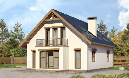 155-012-П Проект двухэтажного дома мансардой, классический домик из газобетона Елабуга | Проекты домов от House Expert