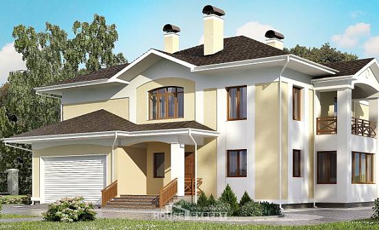 375-002-Л Проект двухэтажного дома и гаражом, современный домик из кирпича Азнакаево | Проекты домов от House Expert