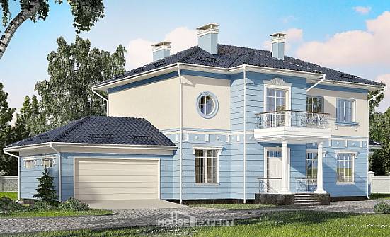 285-003-Л Проект двухэтажного дома, гараж, красивый дом из кирпича Агрыз | Проекты домов от House Expert
