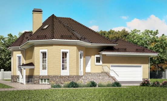 400-001-П Проект трехэтажного дома мансардой и гаражом, красивый коттедж из бризолита Чистополь | Проекты домов от House Expert