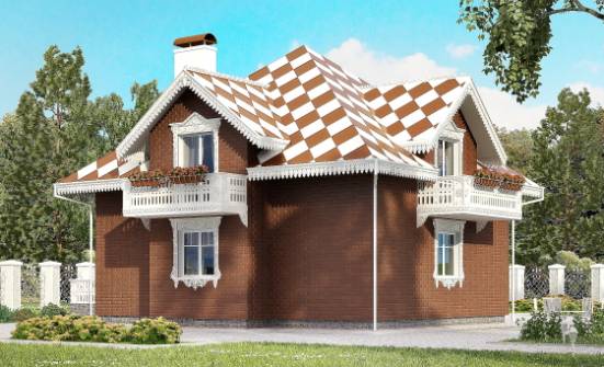 155-003-Л Проект двухэтажного дома мансардой, гараж, современный загородный дом из пеноблока Зеленодольск | Проекты домов от House Expert