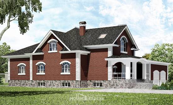 600-001-П Проект трехэтажного дома мансардой и гаражом, красивый дом из газосиликатных блоков Заинск | Проекты домов от House Expert