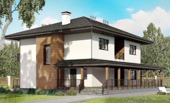 245-001-П Проект двухэтажного дома, современный загородный дом из блока Чистополь | Проекты домов от House Expert