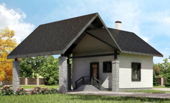 060-001-П Проект двухэтажного дома мансардой и гаражом, экономичный дом из бризолита Альметьевск | Проекты домов от House Expert