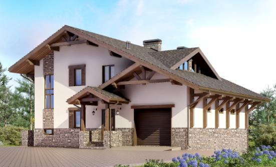 305-002-Л Проект трехэтажного дома мансардой, красивый загородный дом из кирпича Чистополь | Проекты домов от House Expert