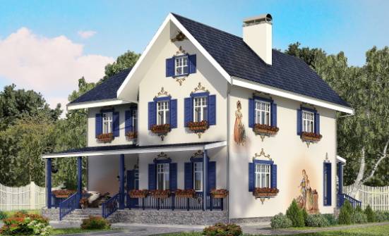 180-003-П Проект двухэтажного дома, классический коттедж из кирпича Бугульма | Проекты домов от House Expert
