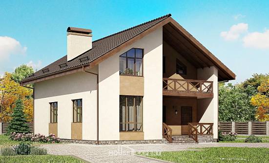 170-002-П Проект двухэтажного дома с мансардой, уютный домик из твинблока Агрыз | Проекты домов от House Expert