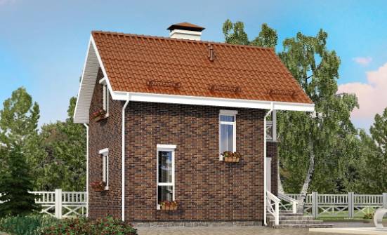 045-001-Л Проект двухэтажного дома с мансардой, уютный загородный дом из пеноблока Заинск | Проекты домов от House Expert