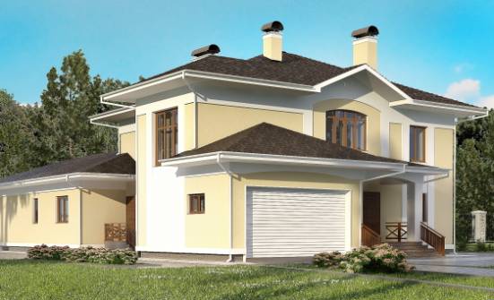 375-002-Л Проект двухэтажного дома и гаражом, современный домик из кирпича Азнакаево | Проекты домов от House Expert
