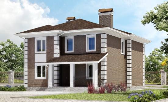 185-002-П Проект двухэтажного дома, компактный коттедж из твинблока Мамадыш | Проекты домов от House Expert