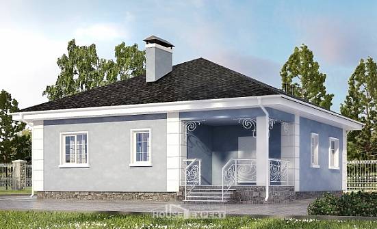100-001-П Проект одноэтажного дома, экономичный загородный дом из теплоблока Альметьевск | Проекты домов от House Expert