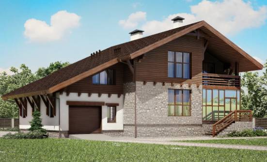 420-001-П Проект трехэтажного дома с мансардным этажом и гаражом, просторный дом из кирпича Бугульма | Проекты домов от House Expert
