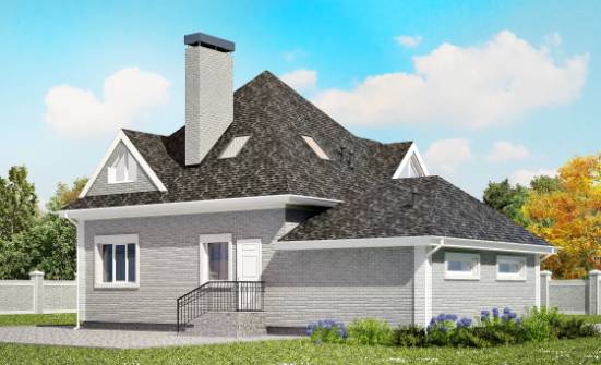 135-001-Л Проект двухэтажного дома с мансардой и гаражом, красивый дом из кирпича Мамадыш | Проекты домов от House Expert