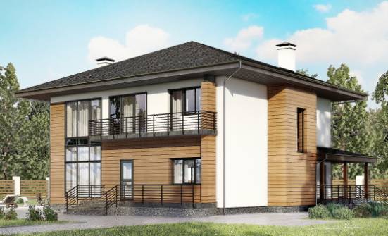 245-001-П Проект двухэтажного дома, современный загородный дом из блока Чистополь | Проекты домов от House Expert