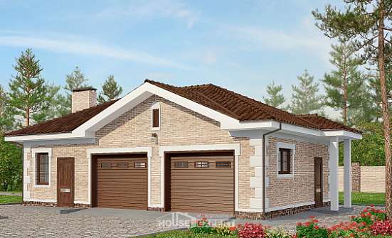 070-005-П Проект гаража из кирпича Альметьевск | Проекты домов от House Expert