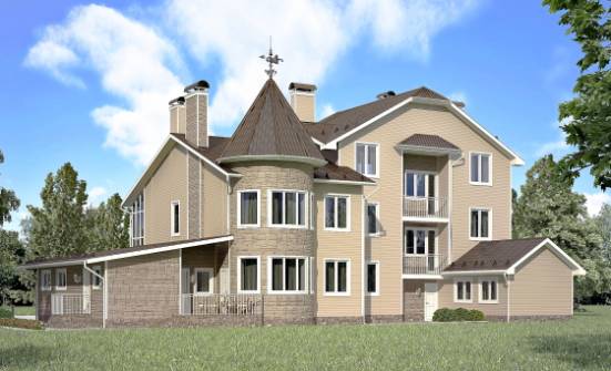 555-001-Л Проект трехэтажного дома мансардный этаж и гаражом, просторный домик из твинблока Агрыз | Проекты домов от House Expert