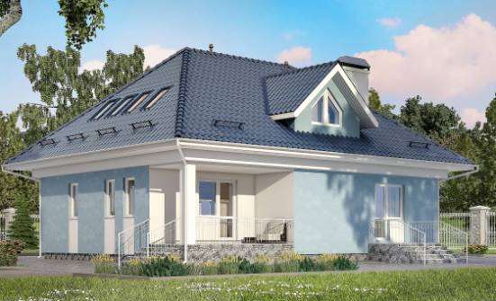 200-002-П Проект двухэтажного дома с мансардным этажом, классический дом из бризолита Альметьевск | Проекты домов от House Expert