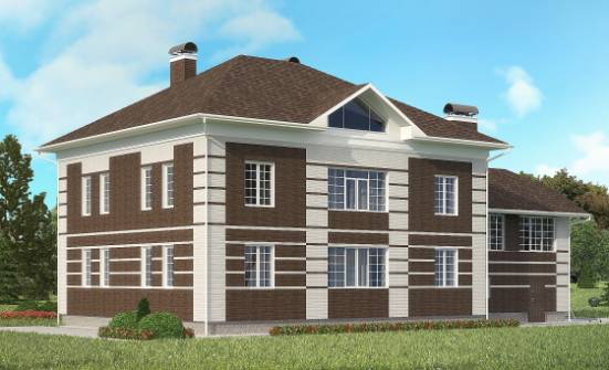 505-002-Л Проект трехэтажного дома, гараж, классический загородный дом из кирпича Казань | Проекты домов от House Expert