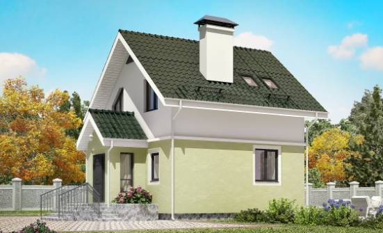 070-001-П Проект двухэтажного дома с мансардой, махонький дом из бризолита Лениногорск | Проекты домов от House Expert