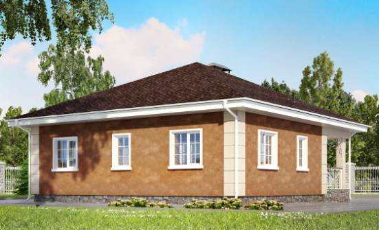 100-001-Л Проект одноэтажного дома, простой дом из блока Елабуга | Проекты одноэтажных домов от House Expert