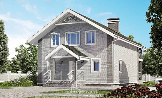150-007-П Проект двухэтажного дома мансардный этаж, уютный коттедж из пеноблока Заинск | Проекты домов от House Expert