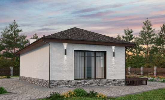 145-001-Л Проект бани из газосиликатных блоков Чистополь | Проекты одноэтажных домов от House Expert