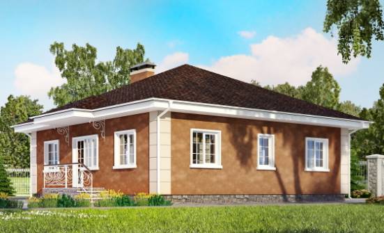 100-001-Л Проект одноэтажного дома, простой дом из блока Елабуга | Проекты одноэтажных домов от House Expert