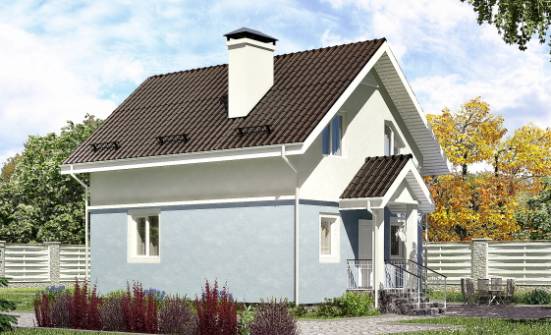 095-002-П Проект двухэтажного дома мансардой, уютный дом из газобетона Альметьевск | Проекты домов от House Expert