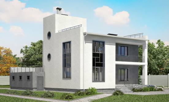 255-001-П Проект двухэтажного дома, гараж, красивый загородный дом из теплоблока Казань | Проекты домов от House Expert
