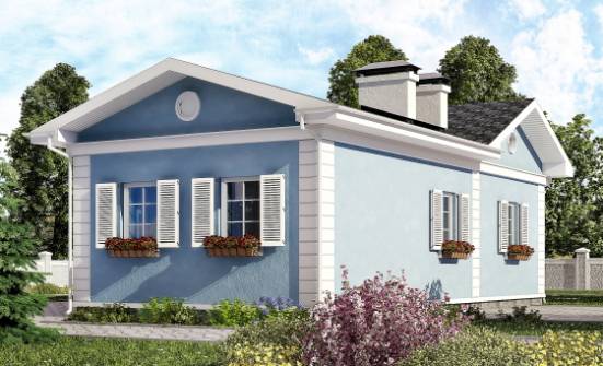 090-004-П Проект одноэтажного дома, компактный загородный дом из газобетона Чистополь | Проекты домов от House Expert