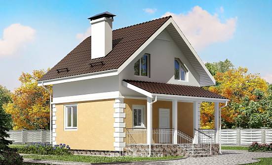 070-002-П Проект двухэтажного дома с мансардой, миниатюрный дом из пеноблока Набережные Челны | Проекты домов от House Expert