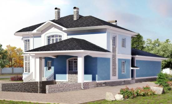 620-001-П Проект трехэтажного дома и гаражом, большой дом из пеноблока Казань | Проекты домов от House Expert